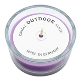Glasschale Outdoor mit Dochtkerze, Outdoor-Kerze, Flieder, WENZEL, 150/80 mm, Brenndauer ca. 20h