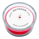 Glasschale Outdoor mit Dochtkerze, Outdoor-Kerze, Karminrot, WENZEL, 150/80 mm, Brenndauer ca. 20h