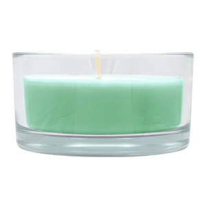 Glasschale Outdoor mit Dochtkerze, Outdoor-Kerze, Light Green, WENZEL, 150/80 mm, Brenndauer ca. 20h