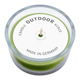 Glasschale Outdoor mit Dochtkerze, Outdoor-Kerze, Olive, WENZEL, 150/80 mm, Brenndauer ca. 20h