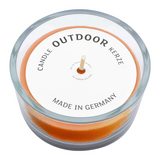 Glasschale Outdoor mit Dochtkerze, Outdoor-Kerze, Orange, WENZEL, 150/80 mm, Brenndauer ca. 20h