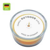 Glasschale Outdoor mit Dochtkerze, Outdoor Kerze, Safran, WENZEL, 150/80 mm, Brenndauer ca. 20h