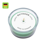 Glasschale Outdoor mit Dochtkerze, Outdoor Kerze, Smaragd, WENZEL, 150/80 mm, Brenndauer ca. 20h - luterna.de