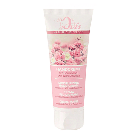 Handcreme mit Schafmilch & Rosenwasser, Ovis Schafmilchseife, 100% natürlich, 75 ml