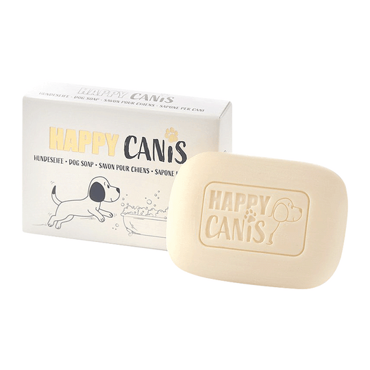 Happy Canis Hundeseife, Ovis Schafmilchseife, 100% Bio, Reinigung, Fellpflege, gegen Zecken & Flöhe, ph-neutral, 100 g