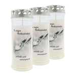 JEKA-Motivkerze "Hände", 100% Pflanzenöl, 75/215 mm, Brenndauer bis zu 7 Tage, Lieferumfang 3 Stück, Grabkerzen