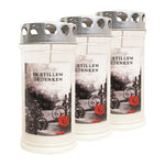 JEKA-Motivkerze "Rose & Barock", 100% Pflanzenöl, 75/170 mm, Brenndauer bis zu 4 Tage, Lieferumfang 3 Stück, Grabkerzen