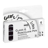 KREUL Glass & Porcelain Pen, 4er Set Handlettering, Glas- & Porzellanmalstifte