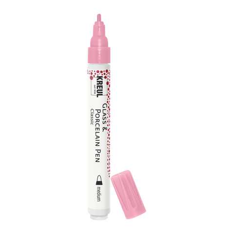 KREUL Glass & Porcelain Pen Classic medium, Rosa, 2-4 mm