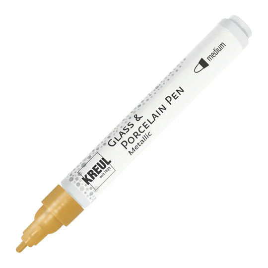 KREUL Glass & Porcelain Pen Metallic medium, Gold, 2-4 mm