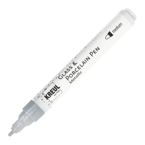 KREUL Glass & Porcelain Pen Metallic medium, Silber, 2-4 mm