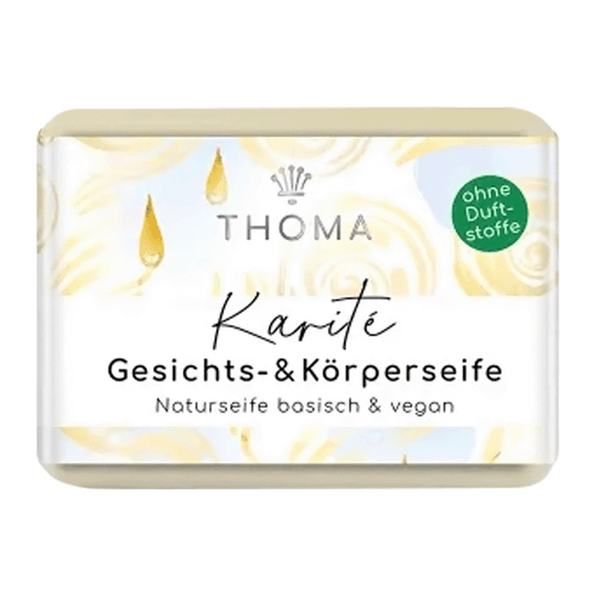 Karité pur – Sheabutterseife ohne Duftstoffe – vegan, THOMA Naturseifen-Manufaktur, ohne Duft- & Farbstoffe, 100 g, Körperpflege