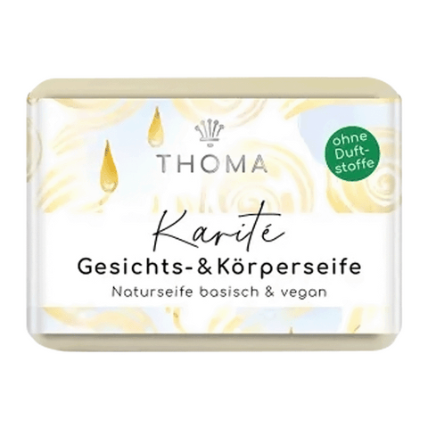 Karité pur – Sheabutterseife ohne Duftstoffe – vegan, THOMA Naturseifen-Manufaktur, ohne Duft- & Farbstoffe, 100 g, Körperpflege