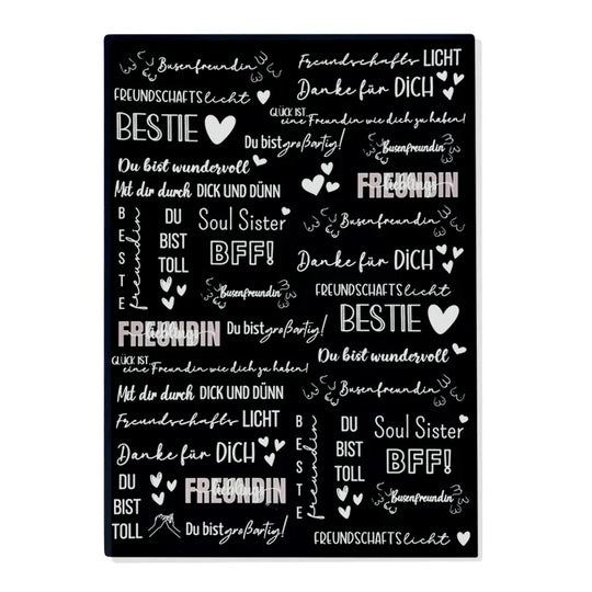 Kerzenfolie, Kerzentattoo "Beste Freundin", Weiß, DIN A4