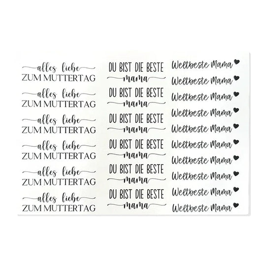 Kerzenfolie, Kerzentattoo "Beste Mama", Schwarz, DIN A5