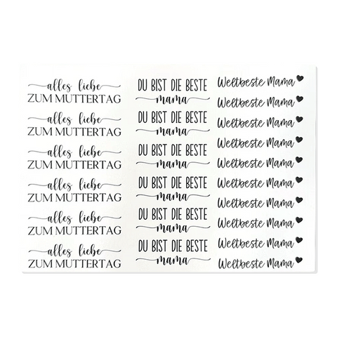 Kerzenfolie, Kerzentattoo "Beste Mama", Schwarz, DIN A5