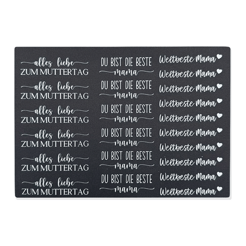 Kerzenfolie, Kerzentattoo "Beste Mama", Weiß, DIN A5