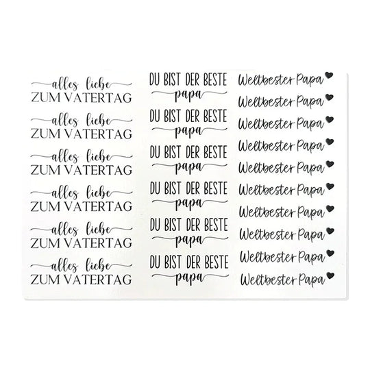 Kerzenfolie, Kerzentattoo "Bester Papa", Schwarz, DIN A5