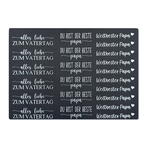 Kerzenfolie, Kerzentattoo "Bester Papa", Weiß, DIN A5