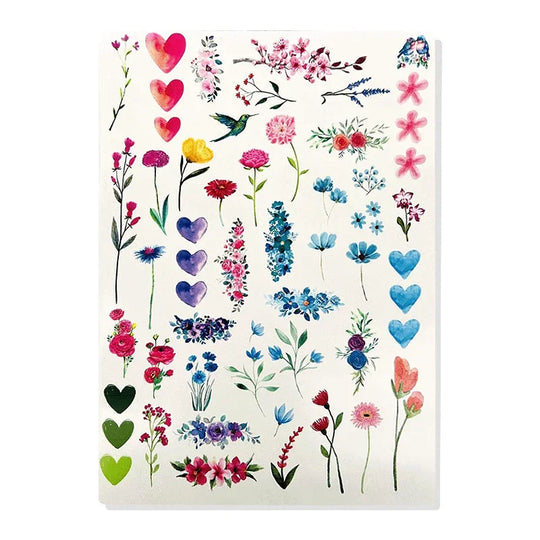 Kerzenfolie, Kerzentattoo "Blumen", Farbig, DIN A4