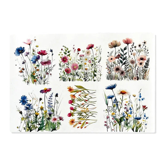 Kerzenfolie, Kerzentattoo "Blumenwiese", Farbig, DIN A5