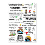 Kerzenfolie, Kerzentattoo "Camping", Farbig, DIN A4