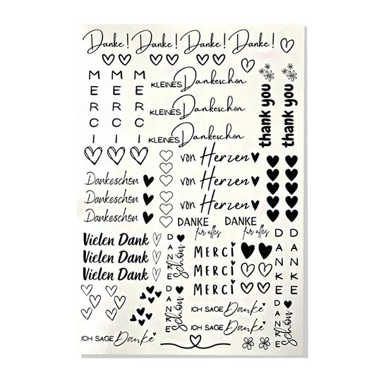 Kerzenfolie, Kerzentattoo "Danke", Schwarz, DIN A4