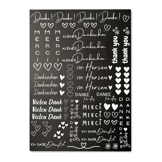 Kerzenfolie, Kerzentattoo "Danke", Weiß, DIN A4