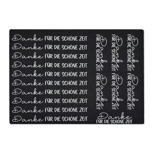 Kerzenfolie, Kerzentattoo "Danke für die schöne Zeit", Weiß, DIN A5