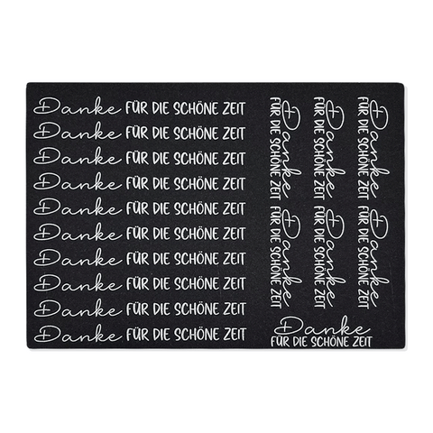 Kerzenfolie, Kerzentattoo "Danke für die schöne Zeit", Weiß, DIN A5
