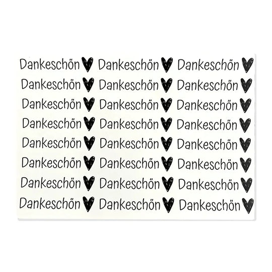 Kerzenfolie, Kerzentattoo "Dankeschön", Schwarz, DIN A5