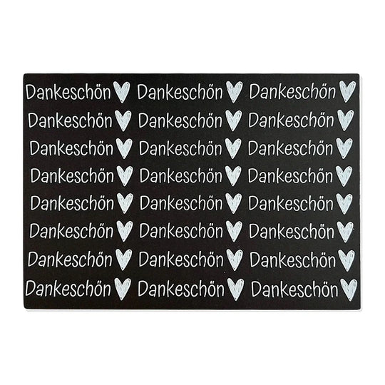 Kerzenfolie, Kerzentattoo "Dankeschön", Weiß, DIN A5