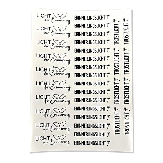 Kerzenfolie, Kerzentattoo "Erinnerungslicht", Schwarz, DIN A4