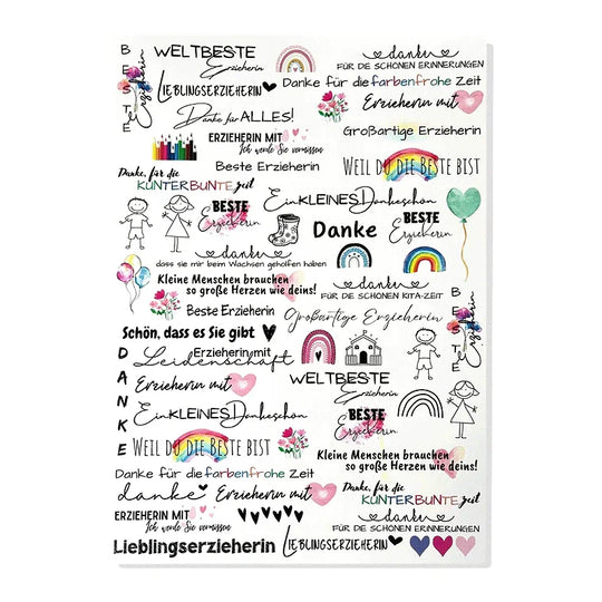 Kerzenfolie, Kerzentattoo "Erzieherin", Farbig, DIN A4