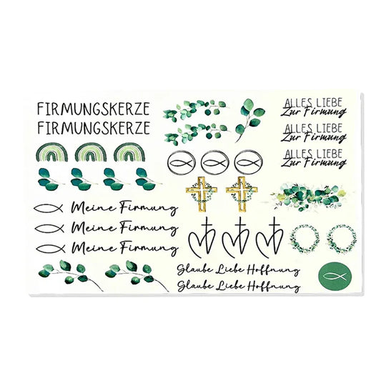 Kerzenfolie, Kerzentattoo "Firmung", Farbig, DIN A5