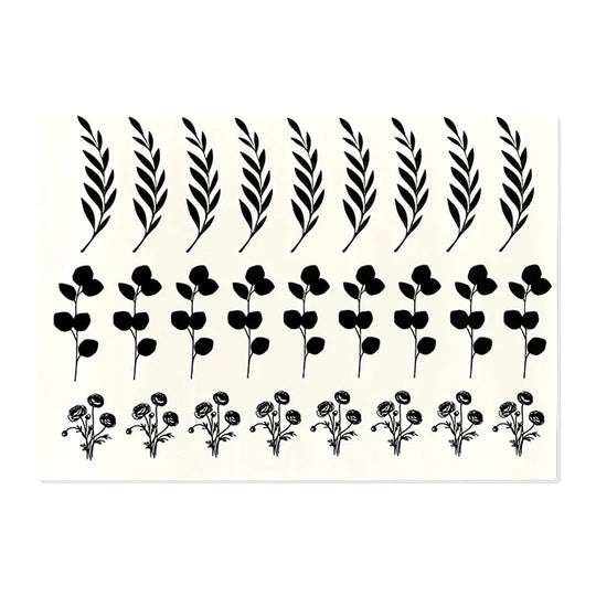 Kerzenfolie, Kerzentattoo "Flora", Schwarz, DIN A5