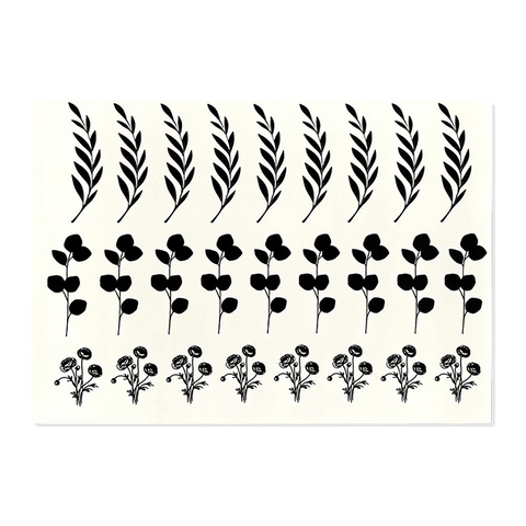 Kerzenfolie, Kerzentattoo "Flora", Schwarz, DIN A5