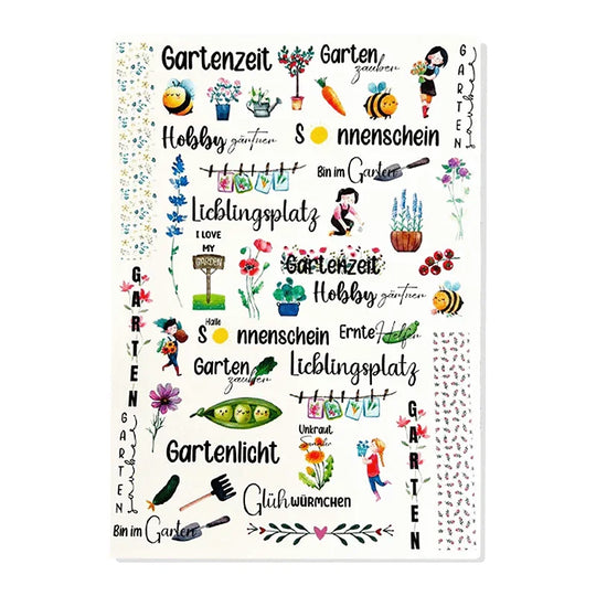 Kerzenfolie, Kerzentattoo "Garten", Farbig, DIN A4