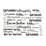 Kerzenfolie, Kerzentattoo "Gartenliebe", Schwarz, DIN A5
