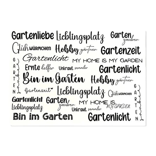 Kerzenfolie, Kerzentattoo "Gartenliebe", Schwarz, DIN A5