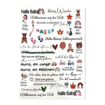 Kerzenfolie, Kerzentattoo "Geburt", Farbig, DIN A4