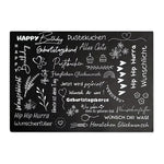 Kerzenfolie, Kerzentattoo "Geburtstag", Weiß, DIN A5