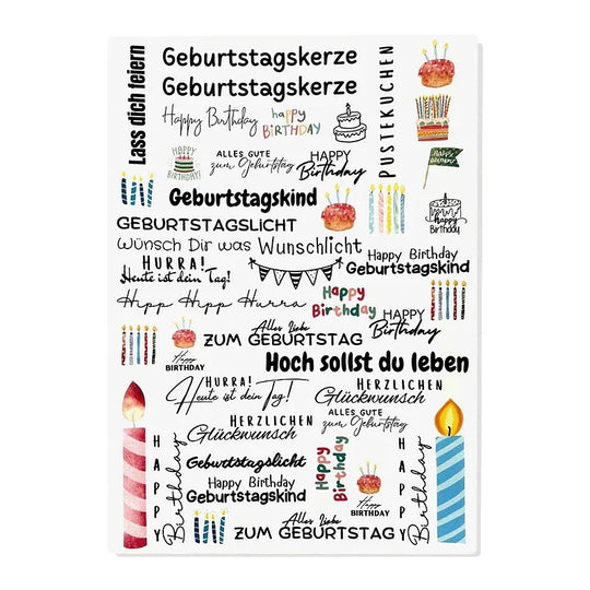 Kerzenfolie, Kerzentattoo "Geburtstagskind", Farbig, DIN A4