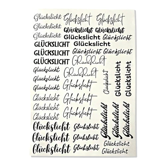 Kerzenfolie, Kerzentattoo "Glückslicht", Schwarz, DIN A4