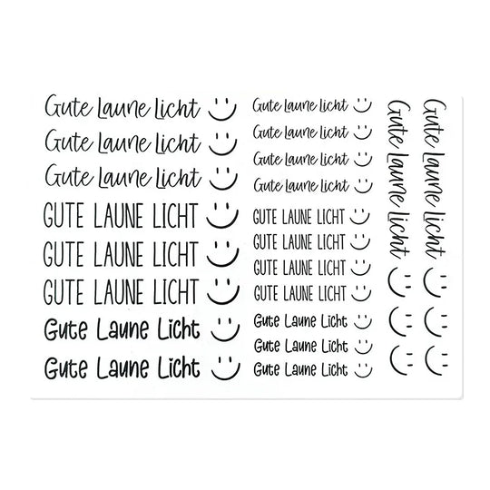 Kerzenfolie, Kerzentattoo "Gute Laune Licht", Schwarz, DIN A5