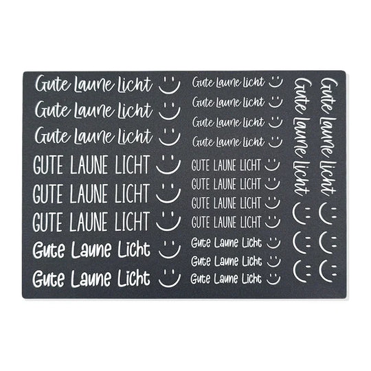 Kerzenfolie, Kerzentattoo "Gute Laune Licht", Weiß, DIN A5