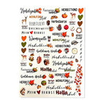 Kerzenfolie, Kerzentattoo "Hallo Herbst", Farbig, DIN A4