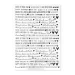 Kerzenfolie, Kerzentattoo "Happy Birthday", Schwarz, DIN A4