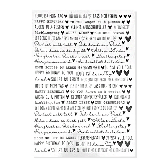 Kerzenfolie, Kerzentattoo "Happy Birthday", Schwarz, DIN A4
