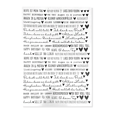 Kerzenfolie, Kerzentattoo "Happy Birthday", Schwarz, DIN A4